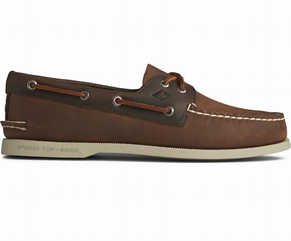 Sperry Authentic Original Bootschoenen Heren Bruin / Gekleurd | 670XPHQKZ