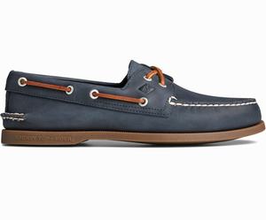 Sperry Authentic Original Cross Kanten Collegiate Bootschoenen Heren Donkerblauw | 079OPSIYA