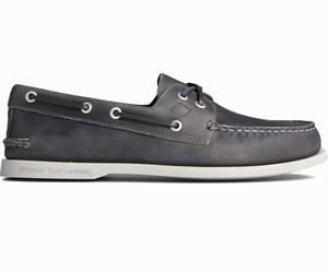 Sperry Authentic Original Cross Kanten Collegiate Bootschoenen Heren Grijs | 560QWTDJR