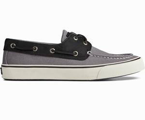 Sperry Bahama II Leren Collar Sneakers Heren Grijs / Zwart | 854WFHQTG