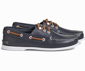 Sperry Cloud Authentic Original 3-Eye Leren Bootschoenen Heren Donkerblauw | 317EKSBYA