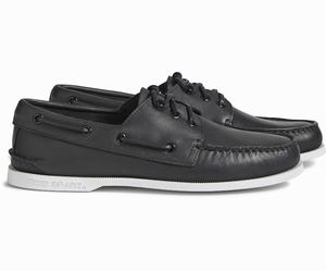 Sperry Cloud Authentic Original 3-Eye Leren Bootschoenen Heren Zwart | 628NJWIMP