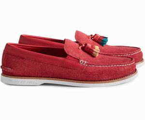 Sperry Cloud Authentic Original Suede Tassel Loafers Heren Rood | 598EKVHMP