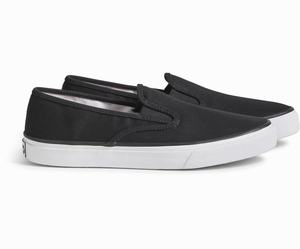 Sperry Cloud Slip On Deck Sneakers Dames Zwart | 647YXDAHW