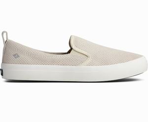 Sperry Crest Twin Gore Plushwave Pin Perforated Sneakers Dames Wit | 324NQJKMP