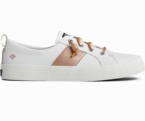 Sperry Crest Vibe Metallic Sneakers Dames Wit / Goud | 457ILKGFC