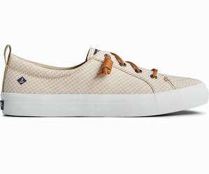 Sperry Crest Vibe Mini Check Sneakers Dames Geel / Wit | 051GWKNLP