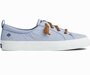 Sperry Crest Vibe Mini Check Sneakers Dames Blauw / Wit | 942QLIASH