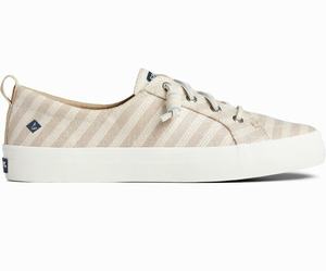 Sperry Crest Vibe Seasonal Stripe Sneakers Dames Bruin | 392KCUMSH