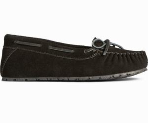 Sperry Reina Junior Trapper Slippers Dames Zwart | 152XPQOJV