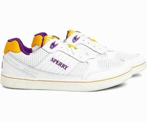 Sperry Rowing Blazers Cloud Cup Sneakers Heren Wit / Paars | 851UBAONZ