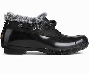 Sperry Saltwater 1-Eye Cozy Regenlaarzen Dames Zwart | 180NRGQVP