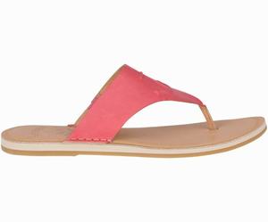 Sperry Seaport Leren Teenslippers Dames Rood | 846NZULRG