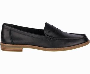 Sperry Seaport Penny Loafers Dames Zwart | 065XRJUYI