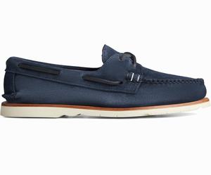 Sperry Sunspel x Authentic Original 2-Eye Suede Bootschoenen Heren Donkerblauw | 614WEXKAN