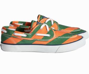 Sperry x Rowing Blazers Seamate 2-Eye Rugby Stripe Sneakers Dames Oranje / Groen | 506QJUVRZ