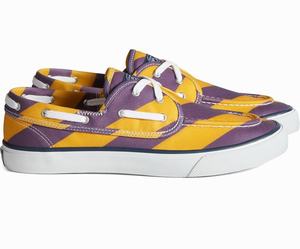 Sperry x Rowing Blazers Seamate 2-Eye Rugby Stripe Sneakers Dames Paars / Geel | 921NZIWKB